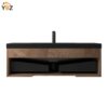 484 Crius 48'' 60''Black Floating Single Vanity with Black Quartz Sands Countertop