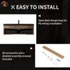 487 Crius 48'' 60''Black Floating Single Vanity with Black Quartz Sands Countertop