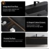 488 Crius 48'' 60''Black Floating Single Vanity with Black Quartz Sands Countertop