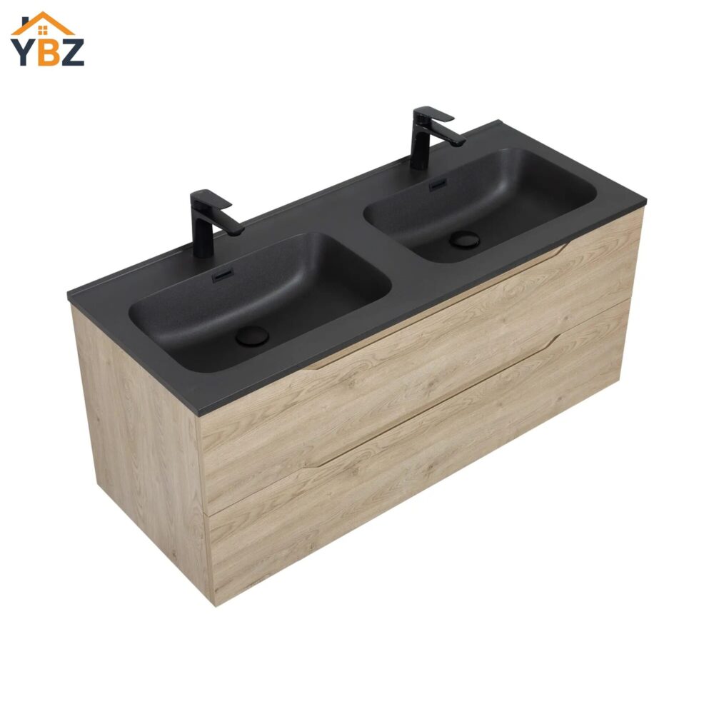Combo 24'' 32''36''48''Floating Single Vanity with Matte Black Countertop