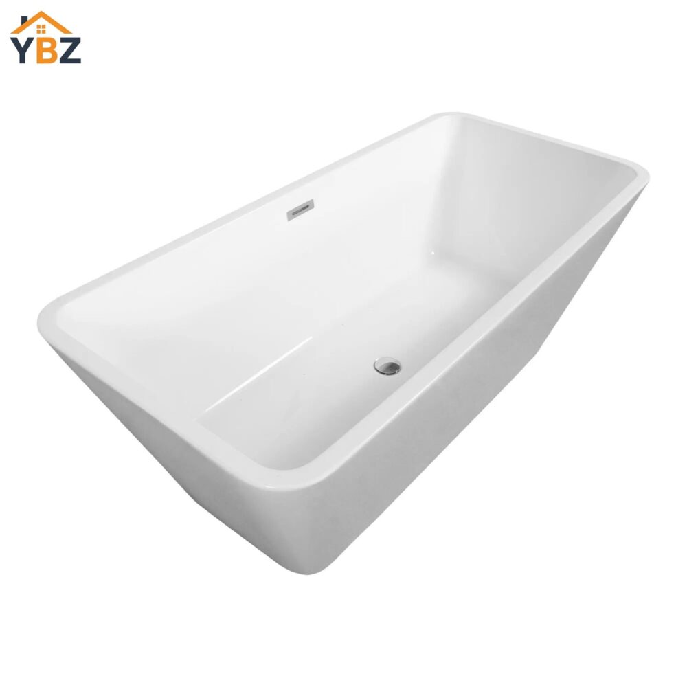 5 Harmony Freestanding Acrylic Bathtub 59"/67" Glossy White Soaking Tub