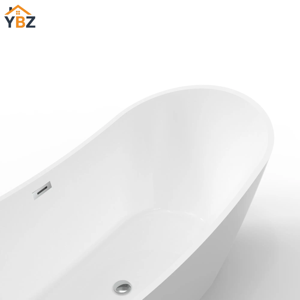 5 Sky Freestanding Acrylic Bathtub Crescent Shaped Glossy White (59''/67'')