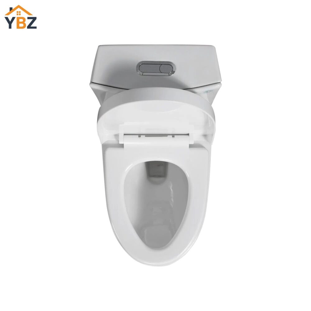 5 Glossy White One-Piece Ceramic Toilet 1.1/1.6 GPF Dual Flush with Soft Close Seat Close Seat 4 colors to choose from