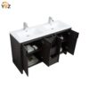 5 Evana 24''30''40''48''60'' Leached Oak Freestanding Bathroom Vanity with White Single Sink
