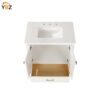 6 30'' Solid Wood Single Sink Bathroom Vanity with Marble Countertop,Three colors to choose from