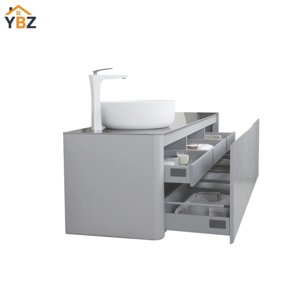 6 Bova Floating Vanity Single Vessel Sink with White Countertop (63''/71'')
