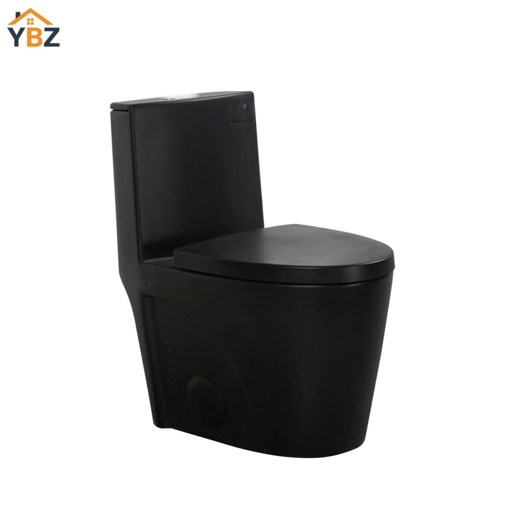 6 Glossy White One-Piece Ceramic Toilet 1.1/1.6 GPF Dual Flush with Soft Close Seat Close Seat 4 colors to choose from