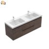 Angela 24''30''36''48''60'' Floating Single Vanity Rose Wood with White Countertop