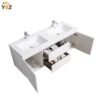 604 Angela 24'' 30''36''48''60''Glossy White Floating Vanity with White Countertop