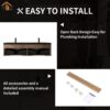 607 Crius 48'' 60''Black Floating Single Vanity with Black Quartz Sands Countertop
