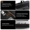 608 Crius 48'' 60''Black Floating Single Vanity with Black Quartz Sands Countertop