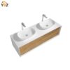 Fiona 55''  63''  72''Floating Double Vanity with White Vessel Sink and U-Drawer