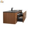 654 Simon 30''48''65'' Floating Bathroom Vanity with Single Matte Black Quartz Sink
