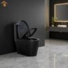 7 Glossy White One-Piece Ceramic Toilet 1.1/1.6 GPF Dual Flush with Soft Close Seat Close Seat 4 colors to choose from