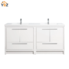 72 Allier 60''72'' White Freestanding Vanity with Double White Glossy Sink