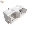 723 Allier 60''72'' White Freestanding Vanity with Double White Glossy Sink