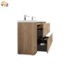 Angela-T 24'' 30''36''48”60”72” Single Sink Bathroom Vanity with White Countertop in Natural Oak