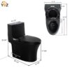 Light Grey Siphonic 1.6 GPF Dual Flush Ceramic One-Piece Toilet with Soft Close Seat 3 colors to choose from