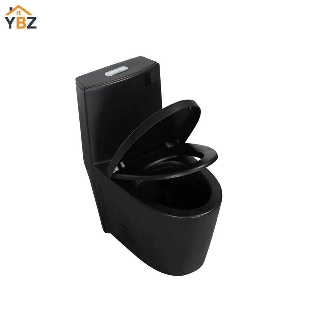 9 Glossy White One-Piece Ceramic Toilet 1.1/1.6 GPF Dual Flush with Soft Close Seat Close Seat 4 colors to choose from