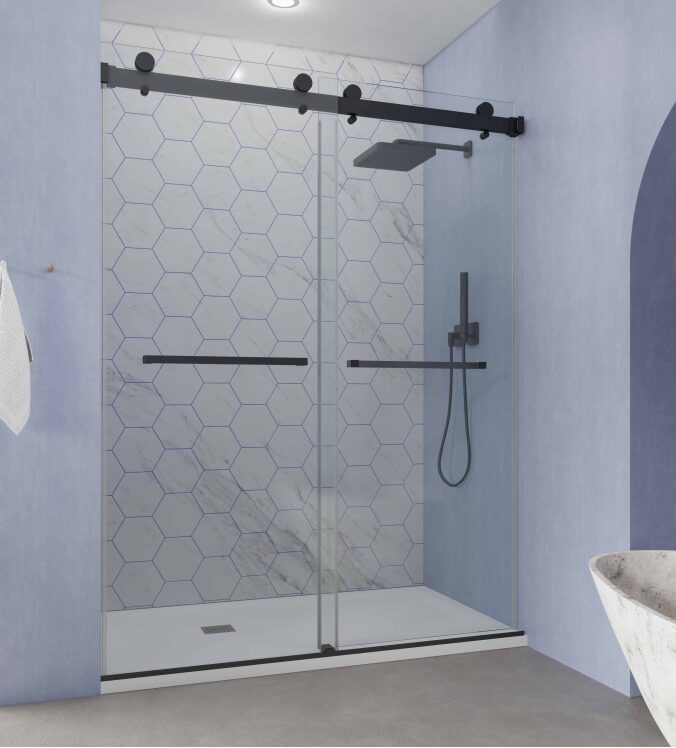 Frameless Double Sliding Shower Door S01A