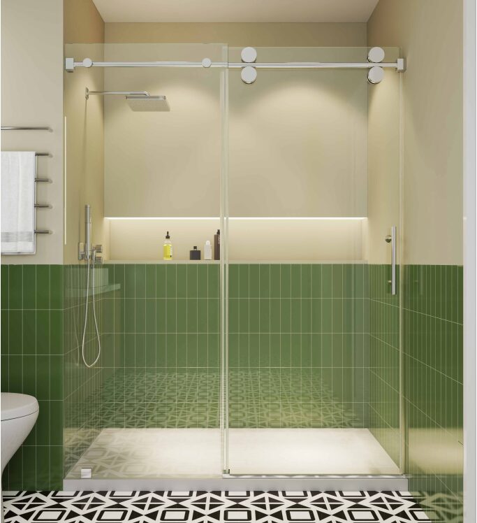 Frameless Double Sliding Shower Door S02A