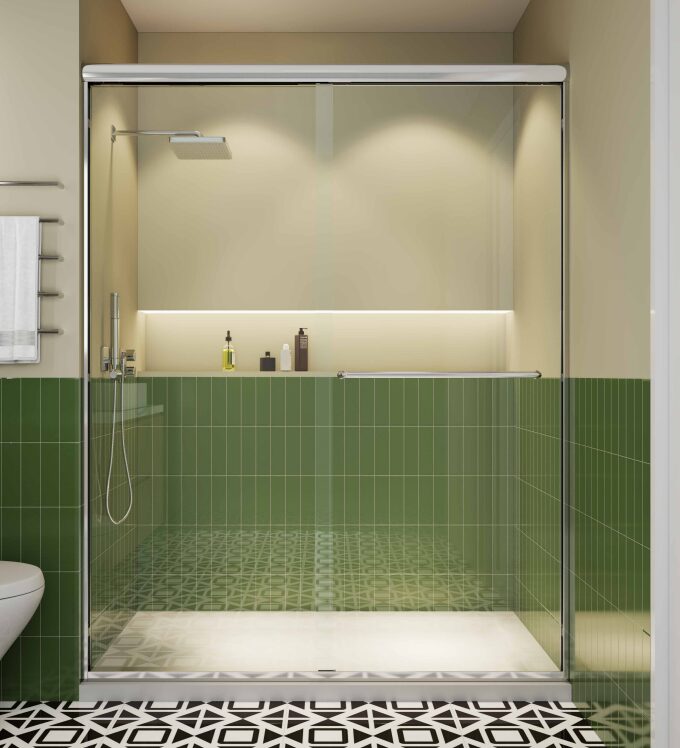 Frameless Double Sliding Shower Door S03