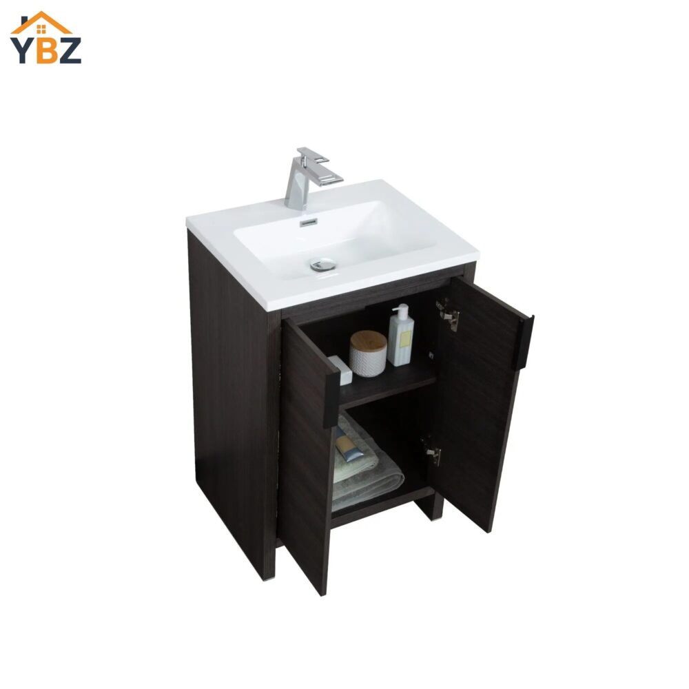 aaaaa Evana 24''30''40''48''60'' Leached Oak Freestanding Bathroom Vanity with White Single Sink