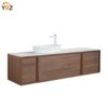 ccc Forest 65'' Floating Vanity Black Walnut with White Single Ceramic Sink