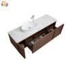 ccccc Forest 65'' Floating Vanity Black Walnut with White Single Ceramic Sink