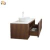 cccccc Forest 65'' Floating Vanity Black Walnut with White Single Ceramic Sink