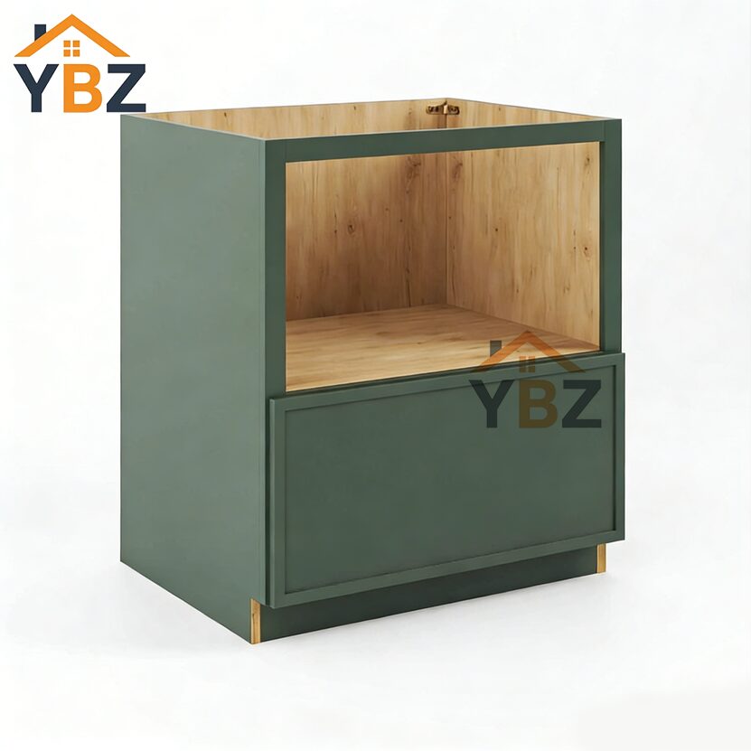 Slim Shaker Green Base Microwave Cabinet