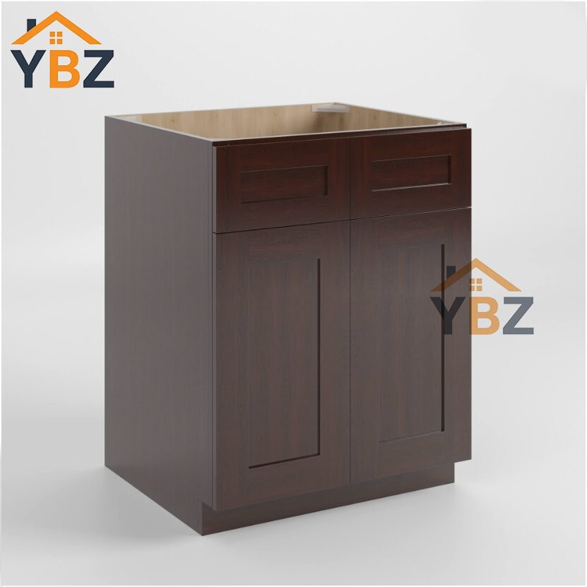 1 Shaker Espresso Sink Base With Double Doors and False Drawers