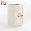 1 Charleston White Raised Panel Vanity Three Drawer Base Cabinet