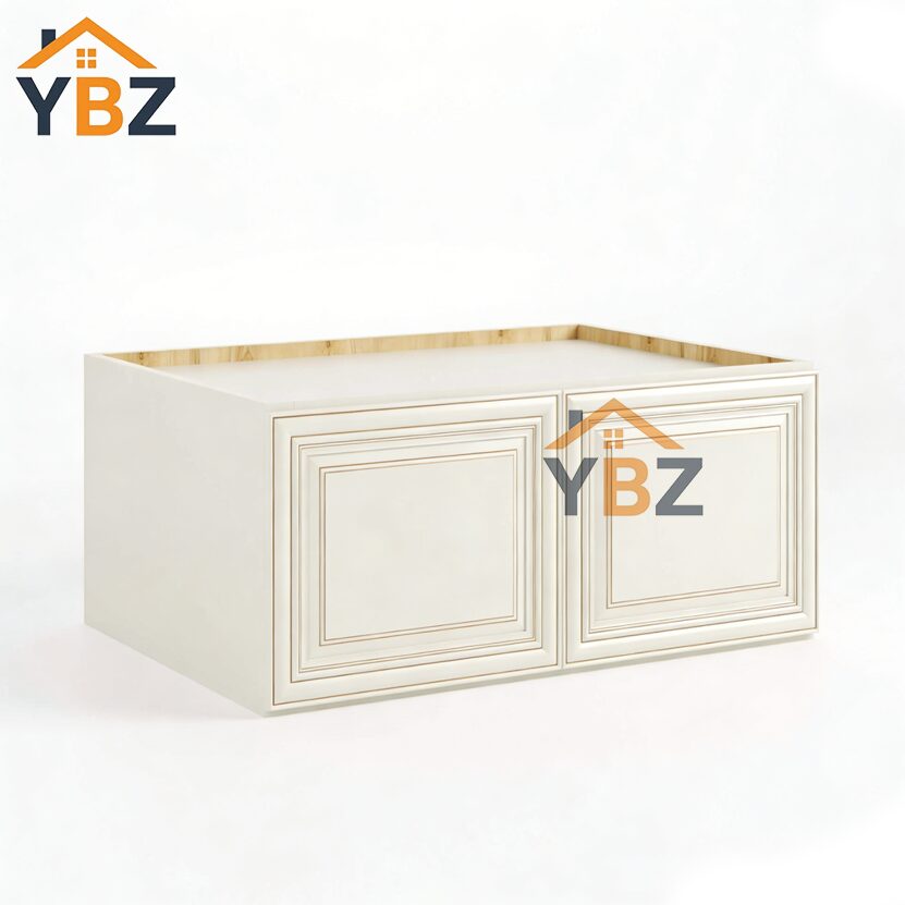 Charleston White Raised Panel 24″ H 30″ 36″ W Refrigerator Wall Cabinet 24″ Deep