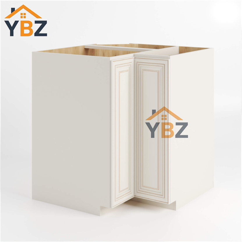 Charleston White Raised Panel Lazy Susan Base Cabinet