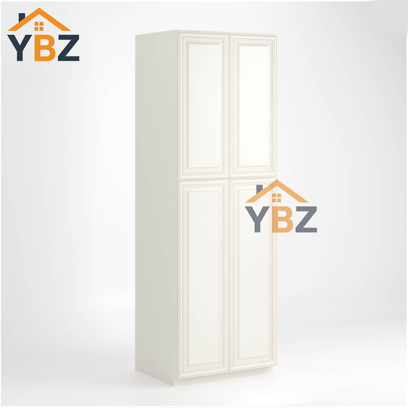Charleston White Raised Panel 18″24″30″ W Two Double Door Utility Pantry Cabinet