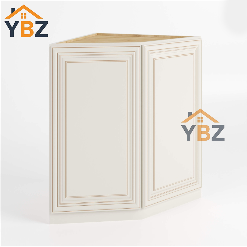 Charleston White Raised Panel Base End Cabinet