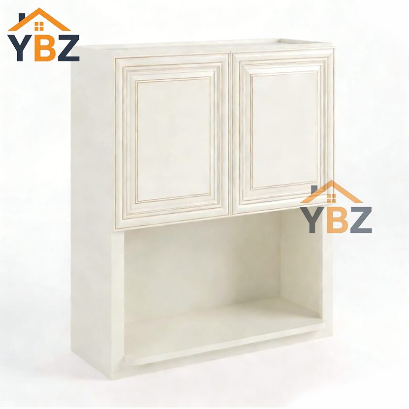 Charleston White Raised Panel Microwave Wall Cabinet