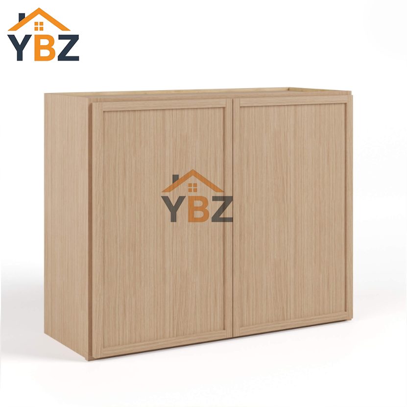 Slim Oak Shaker Double Door Wall Microwave Bridge Cabinet