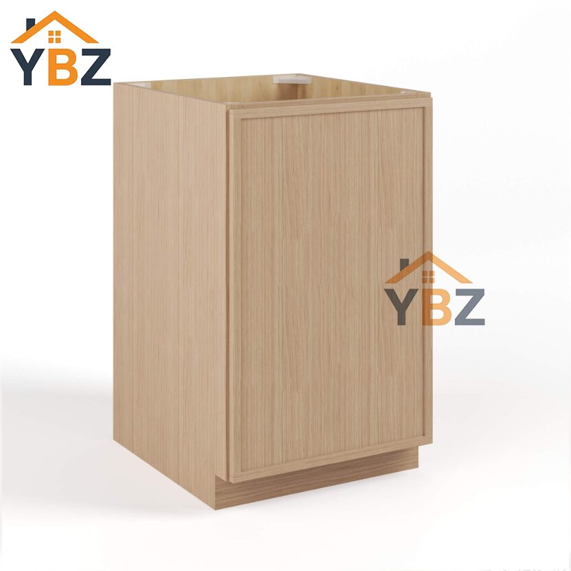 1 Slim Oak Shaker Base Cabinet Single Door Full Height
