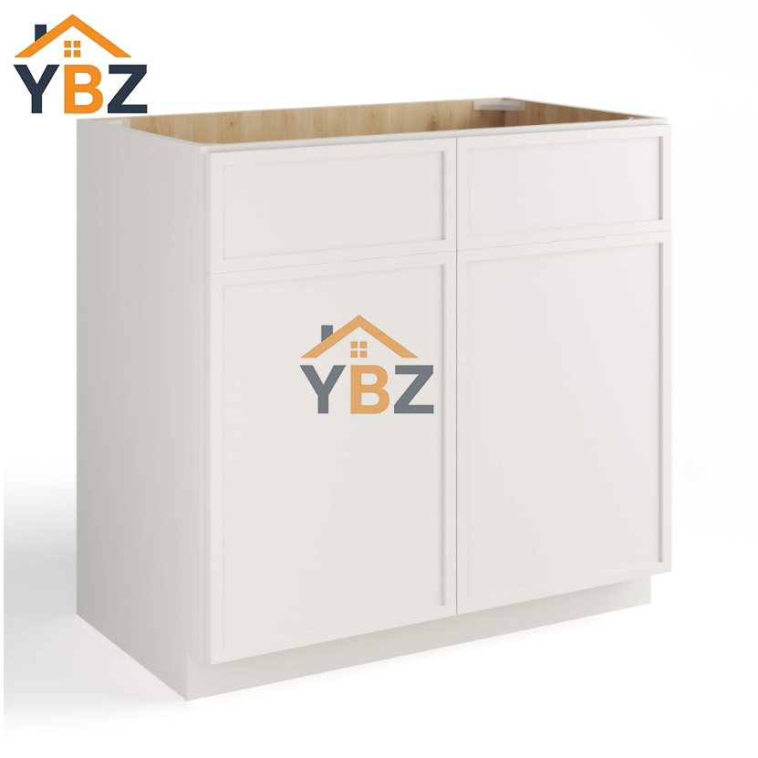 Dove White Slim Shaker Sink Base With Double Doors