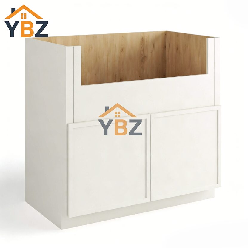 Dove White Slim Shaker Farmhouse Sink Base