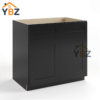 Black Shaker Sink Base With Double Doors and False Drawers