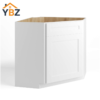 White Shaker Corner Sink Base Cabinet with False Drawer