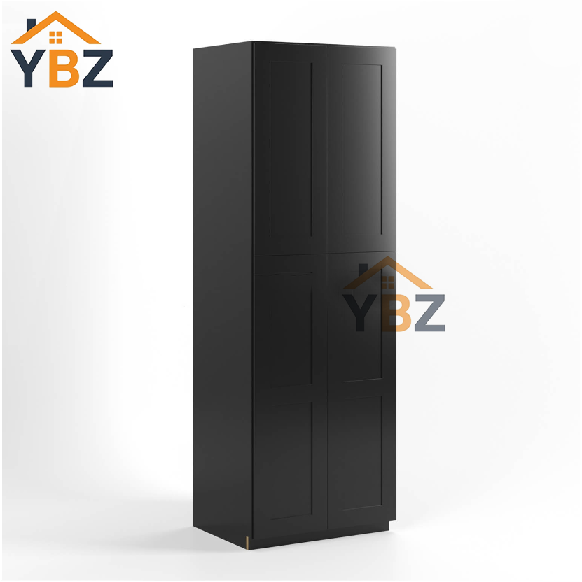 1 Black Shaker 18″ 24″ 30″ W Utility Pantry Cabinet
