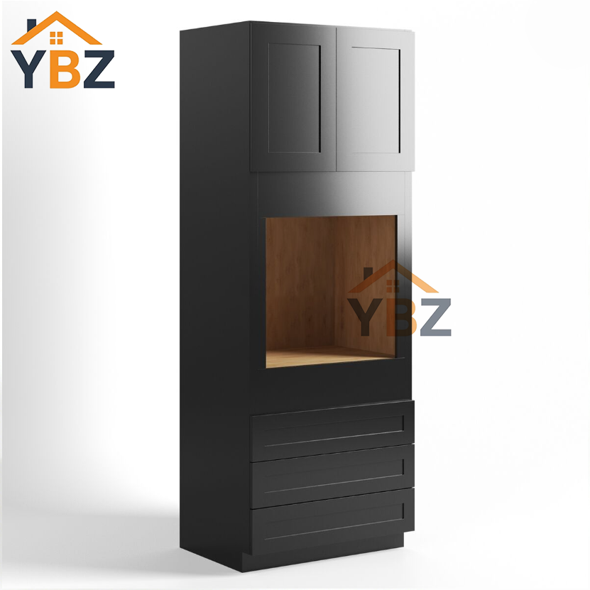 1 Black Shaker30″ 33″ W Oven Pantry Cabinet