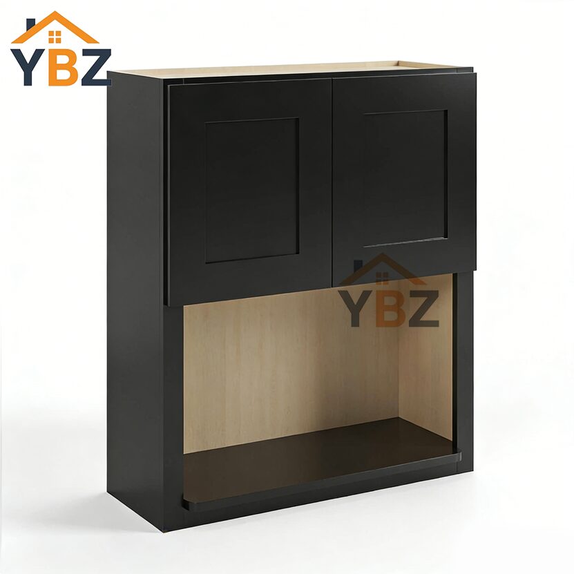 1 Black Shaker Microwave Wall Cabinet