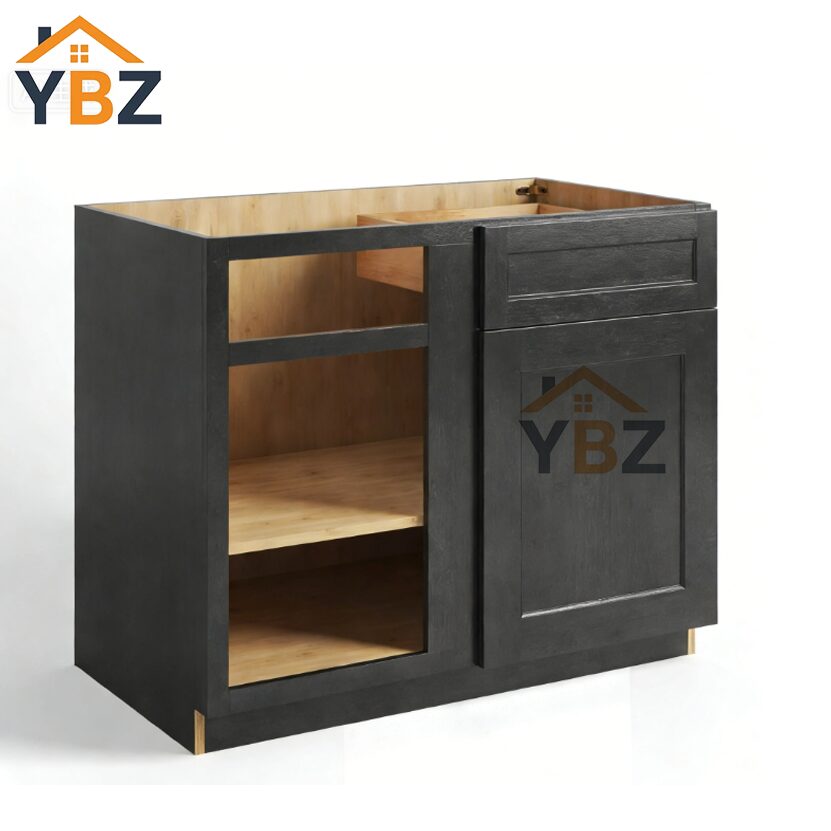 1 Charcoal Black Shaker Base Blind Corner Cabinet