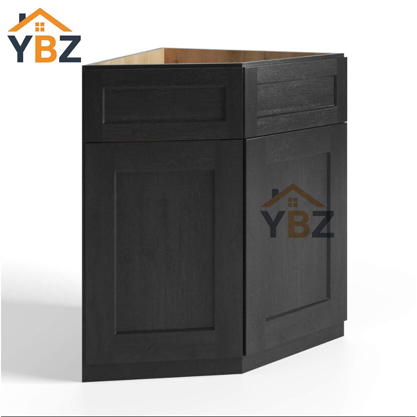 Charcoal Black Shaker Base End Corner Cabinet