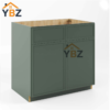 1 Slim Shaker Green Sink Base Double Door and Double False Drawer/1 False Drawer
